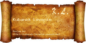 Kubanek Levente névjegykártya