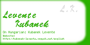 levente kubanek business card